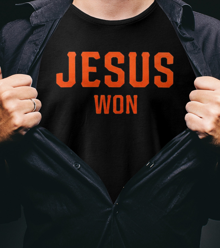 New York Giants 2026 Jesus Won Victory Celebration T-Shirt