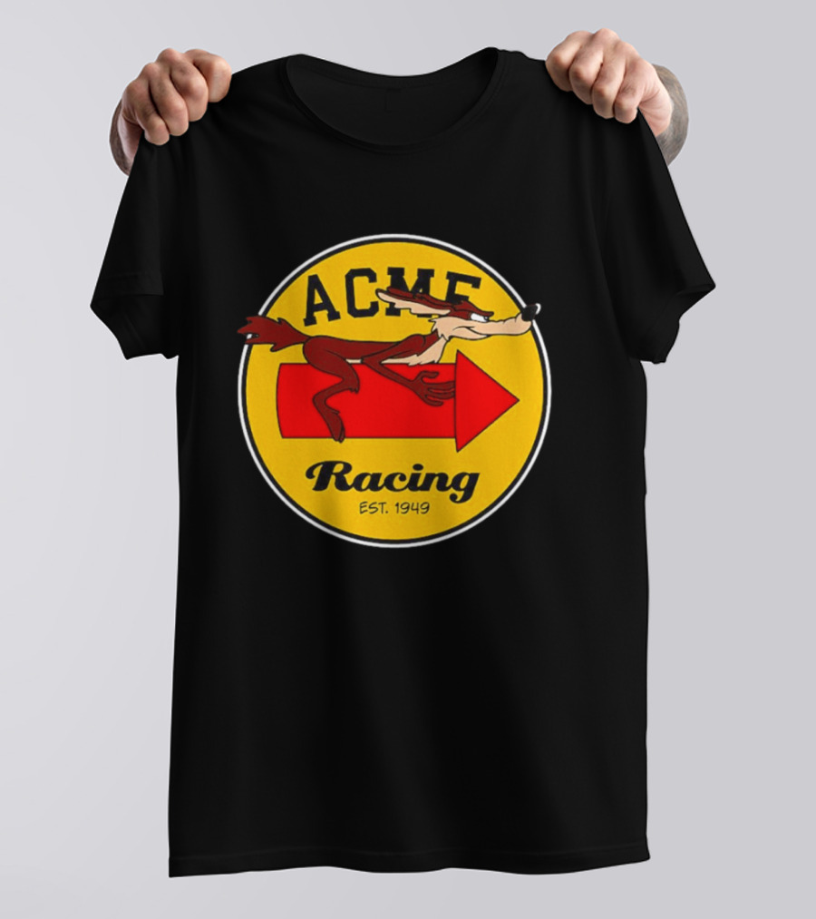 Acme Racing Wile E. Coyote Rocket Est 1949 Retro Cartoon T-Shirt