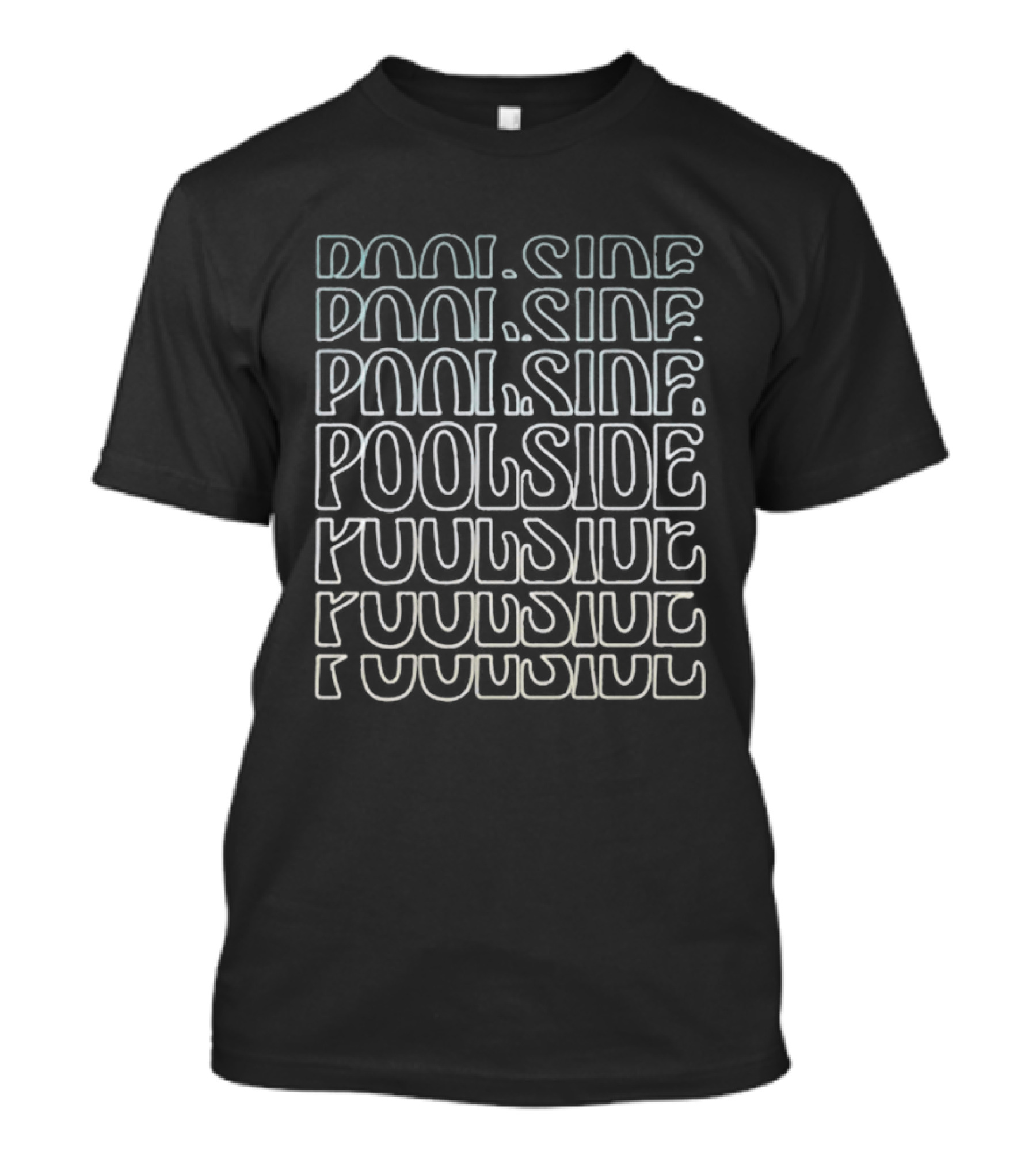 Ambient Inks Poolside Text Pattern Repeated T-Shirt