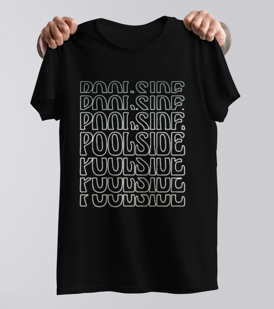 Ambient Inks Poolside Text Pattern Repeated T-Shirt