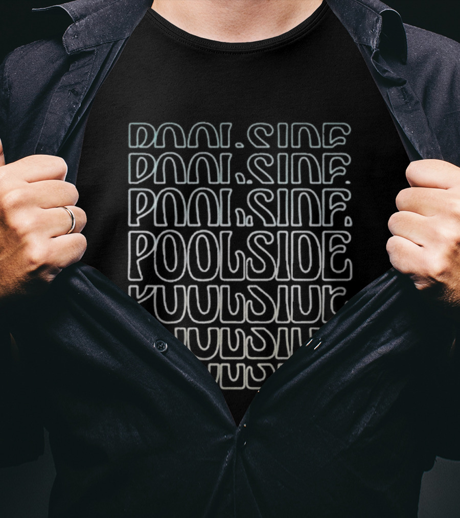 Ambient Inks Poolside Text Pattern Repeated T-Shirt