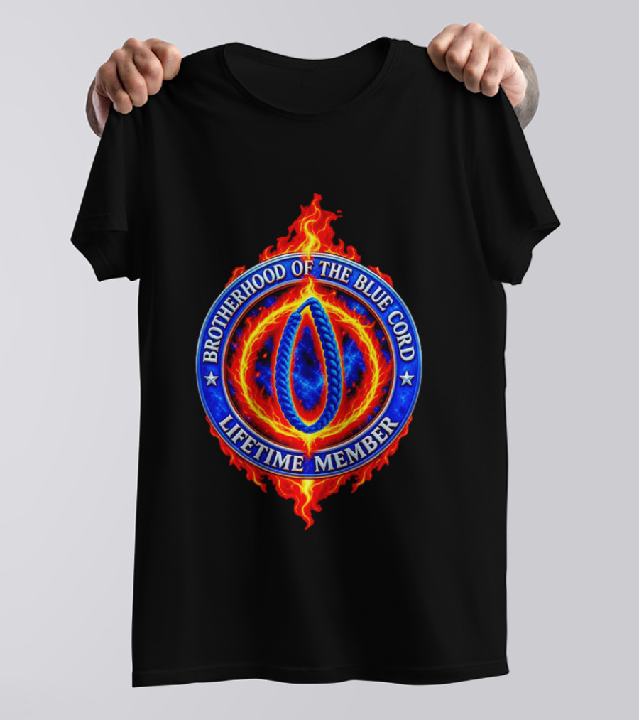 Brotherhood Of The Blue Cord Lifetime Member Fire Ring T-Shirt