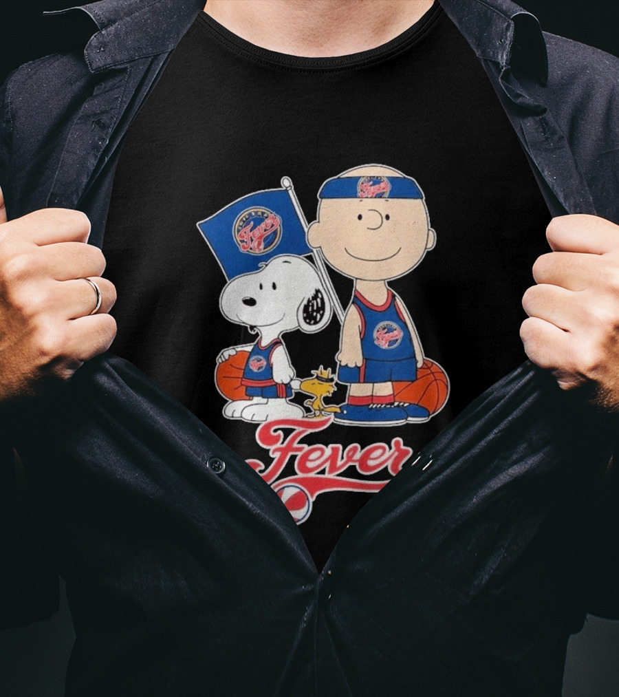 Indiana Fever Charlie Brown Snoopy WNBA Basketball Fever T-Shirt