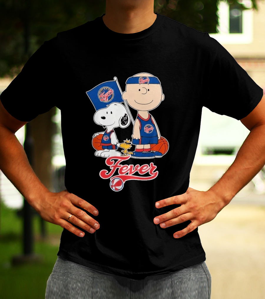 Indiana Fever Charlie Brown Snoopy WNBA Basketball Fever T-Shirt