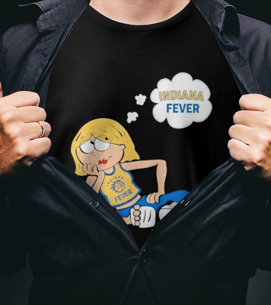 WNBA Indiana Fever Blonde Girl Cartoon Thought Bubble T-Shirt