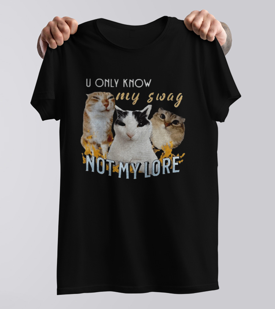 U Only Know My Swag Not My Lore Funny Cat Trio T-Shirt