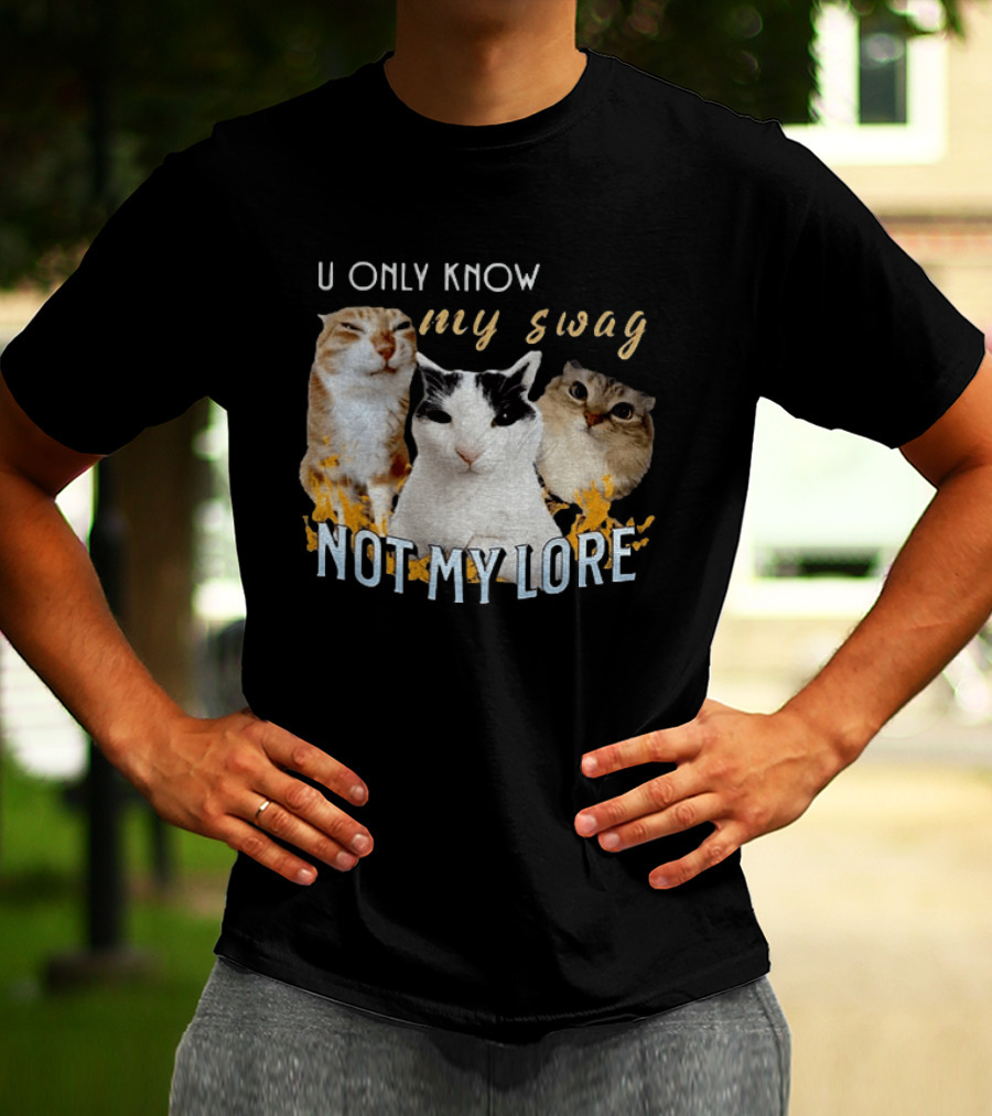 U Only Know My Swag Not My Lore Funny Cat Trio T-Shirt