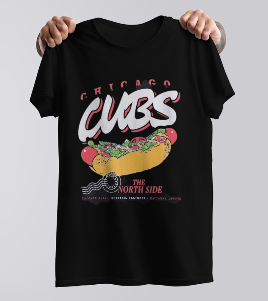 Chicago Cubs The North Side Hot Dog Chicago Illinois National League T-Shirt