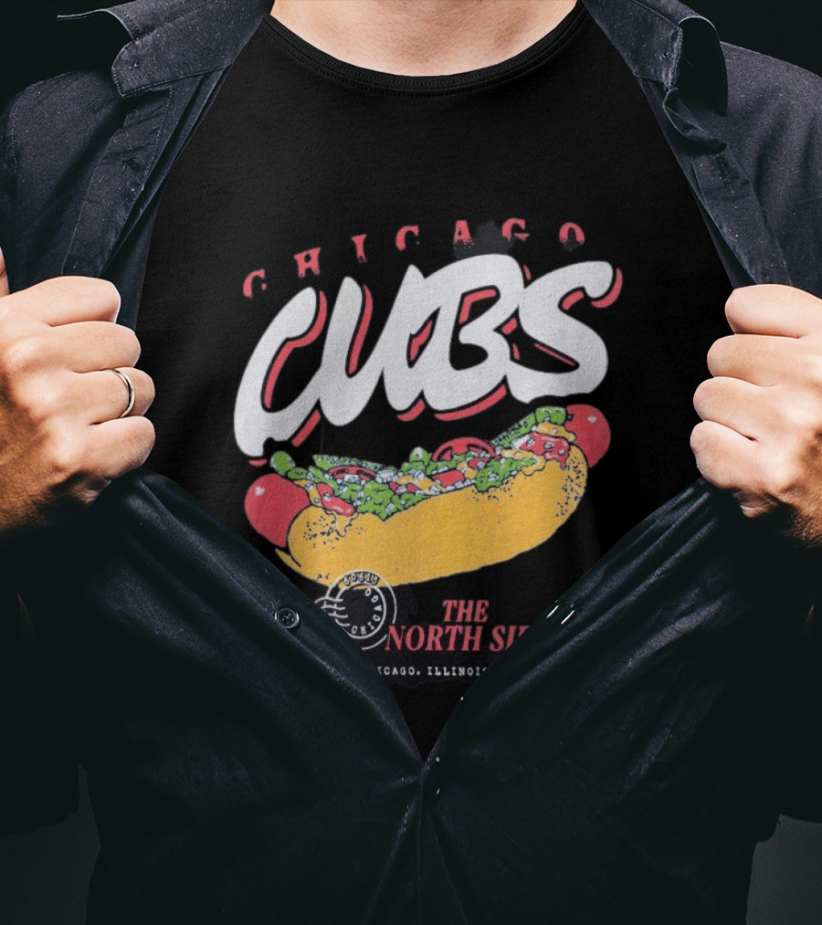 Chicago Cubs The North Side Hot Dog Chicago Illinois National League T-Shirt