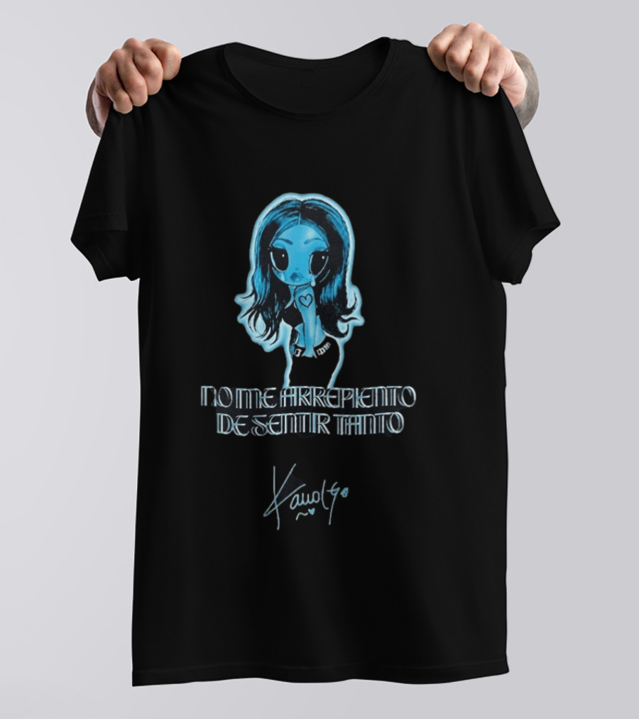 Karol G Electric Blue Glow Y2K No Me Arrepiento De Sentir Tanto T-Shirt