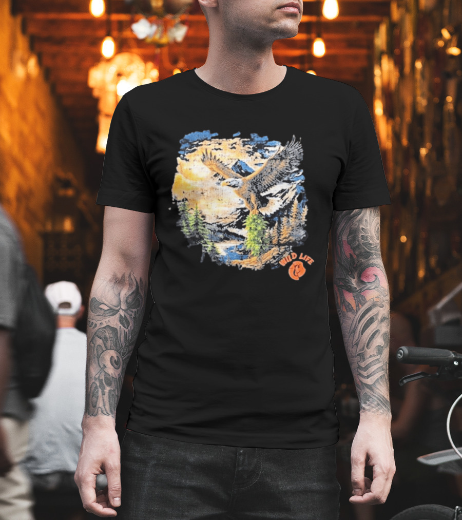Cookies X Wildlife Soaring Eagle Mountain Scene T-Shirt