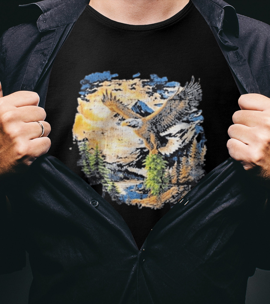 Cookies X Wildlife Soaring Eagle Mountain Scene T-Shirt