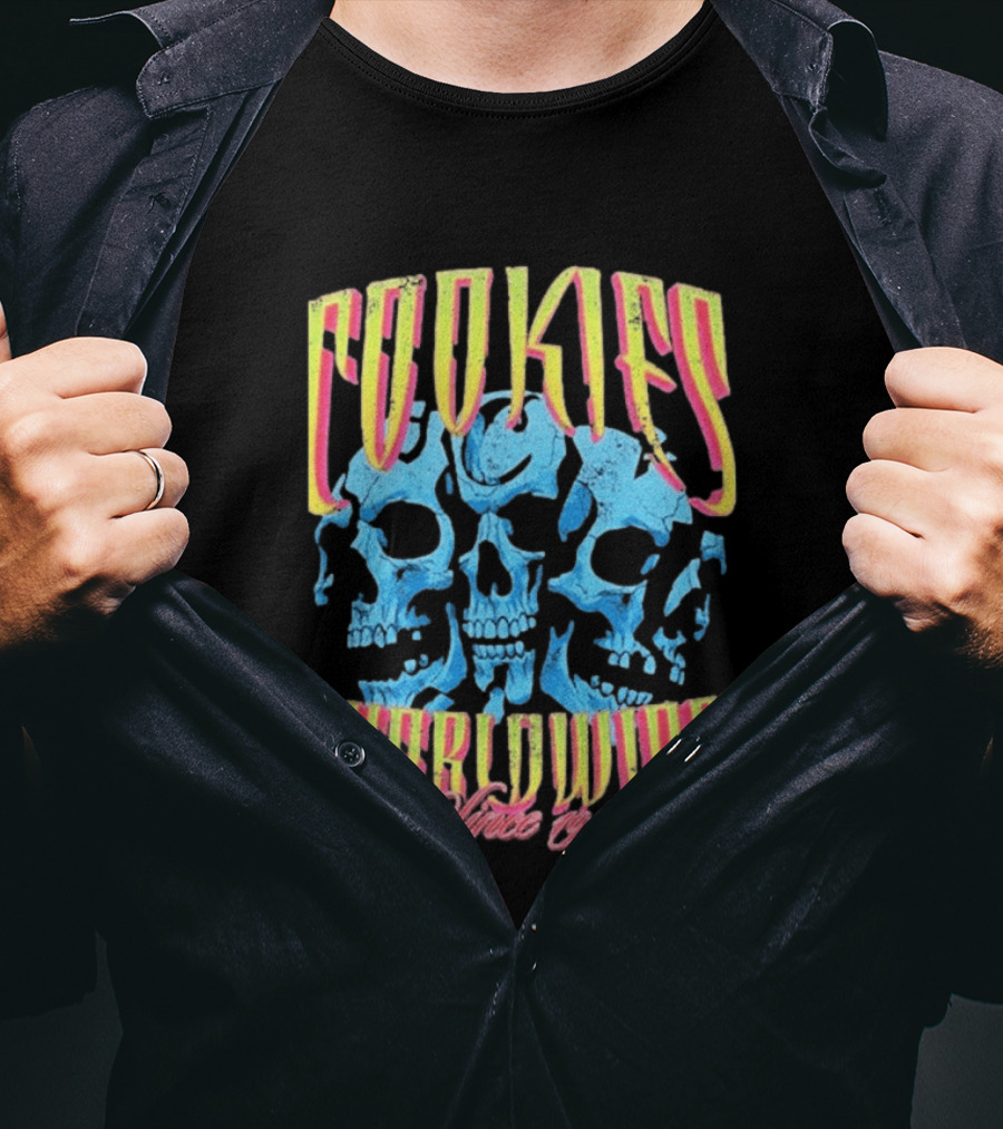 Cookies Worldwide Shattered Skulls Since 1989 T-Shirt