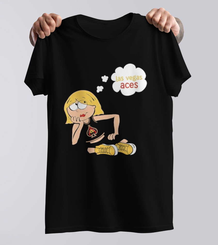 Las Vegas Aces WNBA Blonde Cartoon Girl Thought Bubble T-Shirt