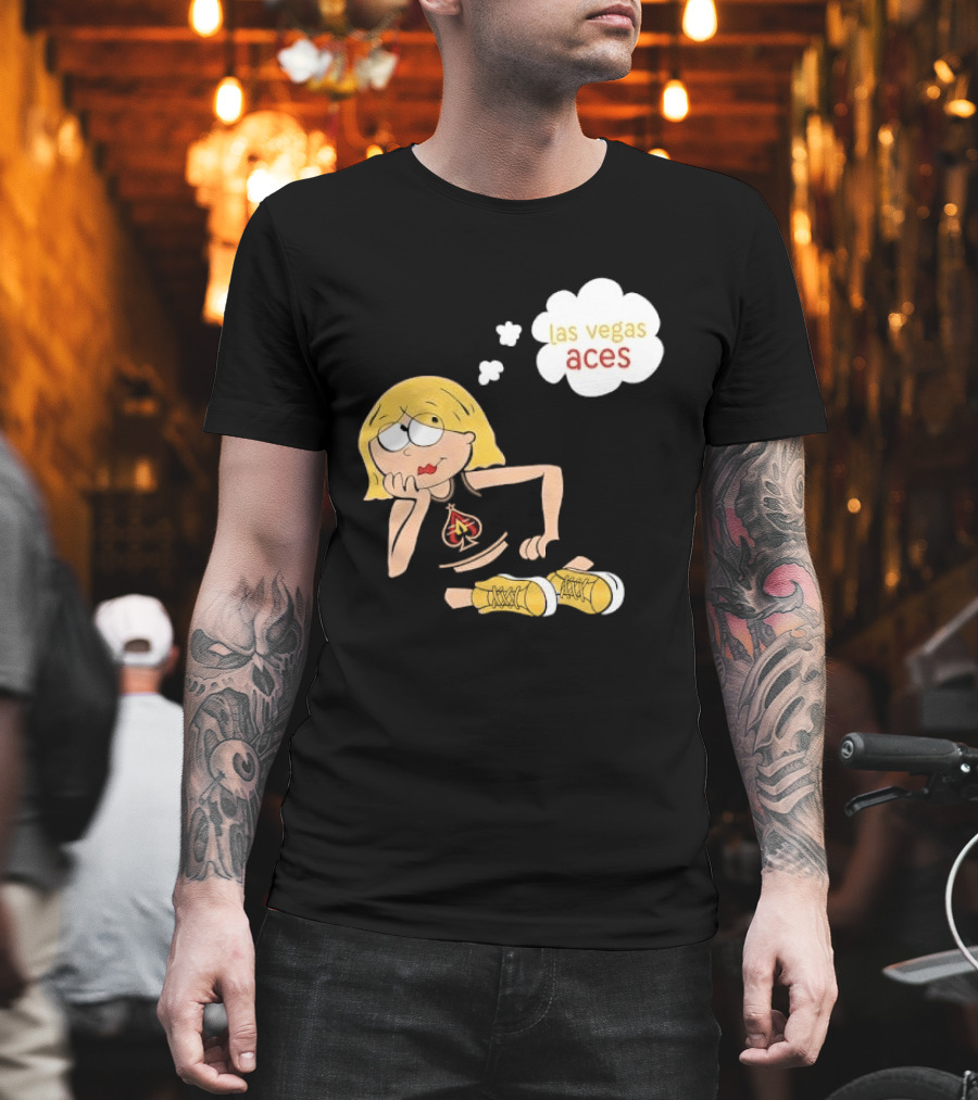 Las Vegas Aces WNBA Blonde Cartoon Girl Thought Bubble T-Shirt