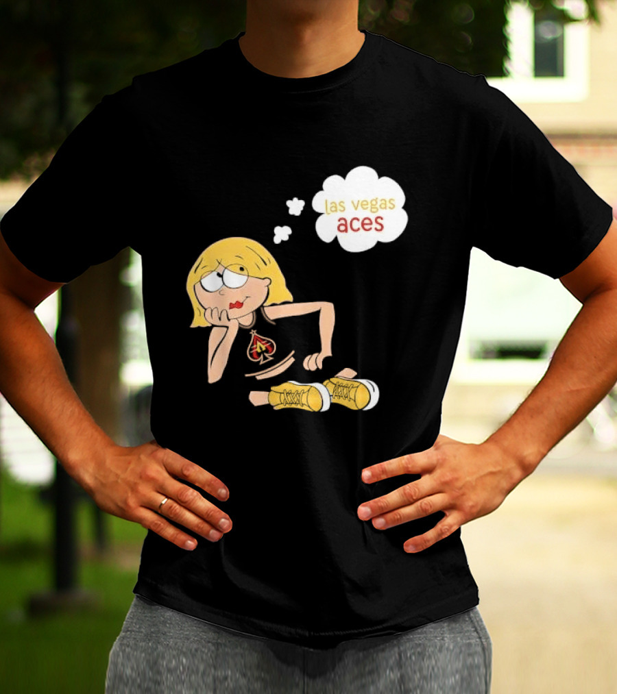 Las Vegas Aces WNBA Blonde Cartoon Girl Thought Bubble T-Shirt
