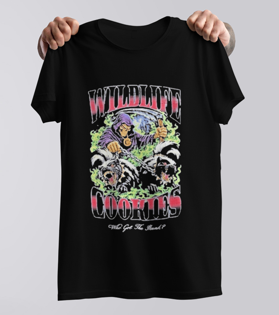 Wildlife Cookies Who Got The Skunk Character And Skulls T-Shirt