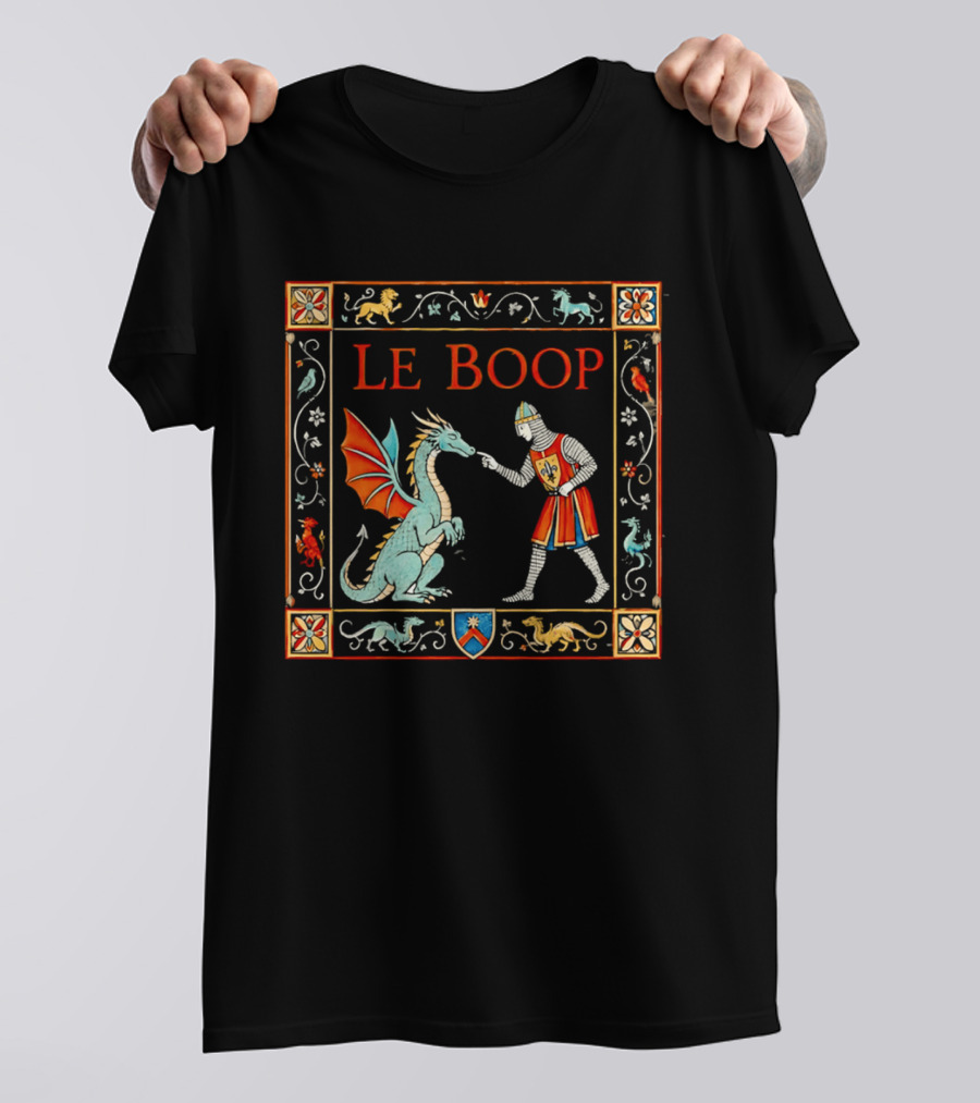 Le Boop Medieval Knight And Dragon Encounter T-Shirt