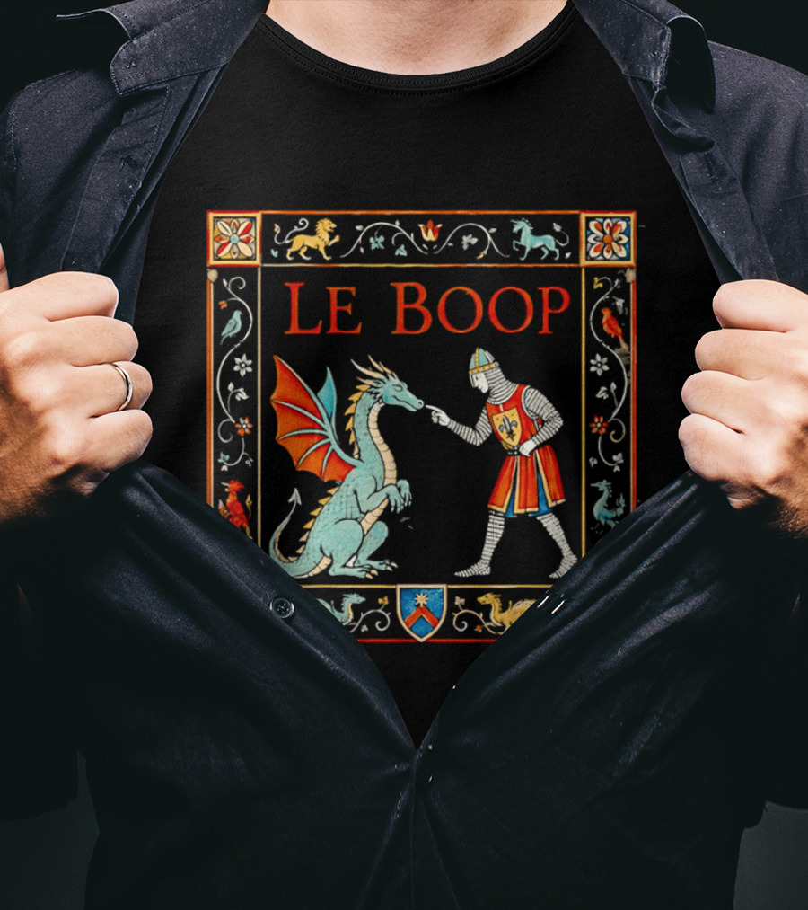 Le Boop Medieval Knight And Dragon Encounter T-Shirt