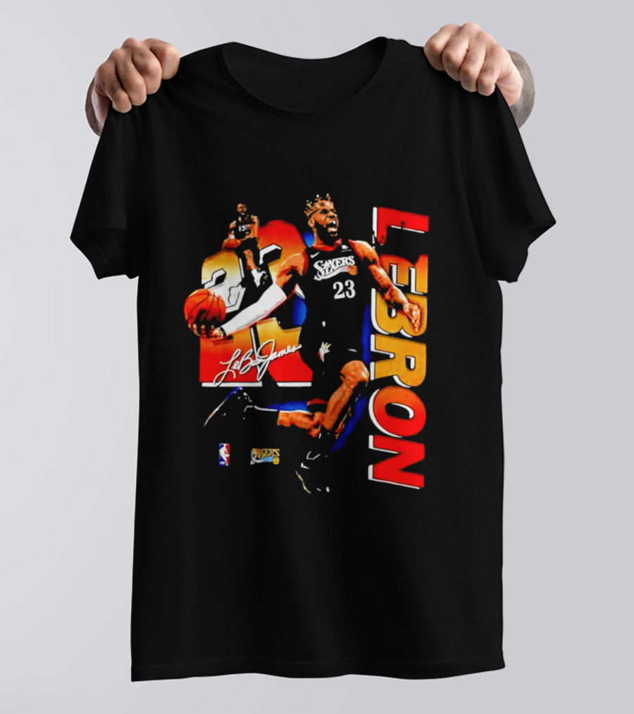 LeBron James 23 Sixers NBA Bootleg Philadelphia 76ers T-Shirt