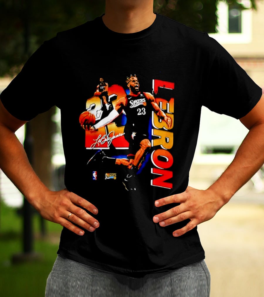 LeBron James 23 Sixers NBA Bootleg Philadelphia 76ers T-Shirt