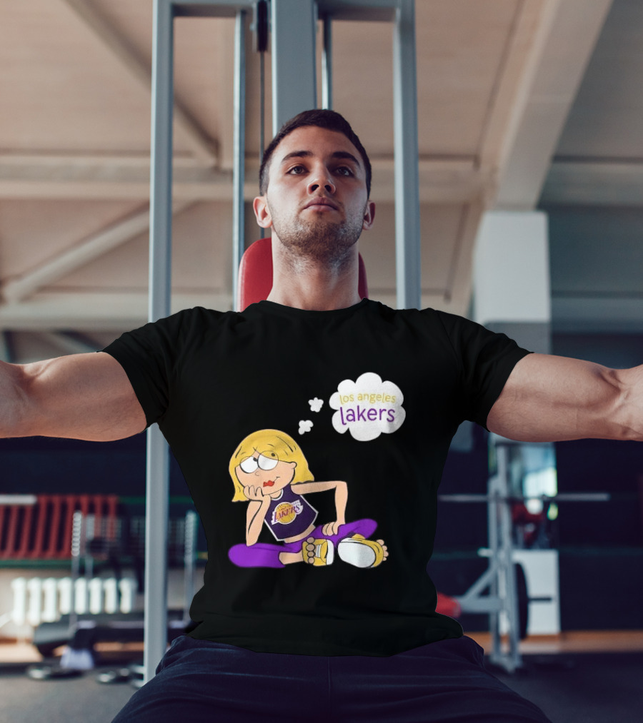 Los Angeles Lakers Cartoon Girl Daydreaming Thought Bubble T-Shirt