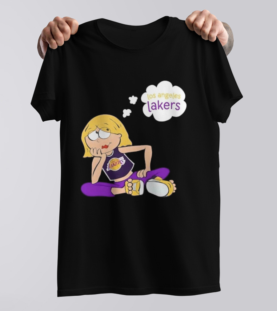 Los Angeles Lakers Cartoon Girl Daydreaming Thought Bubble T-Shirt