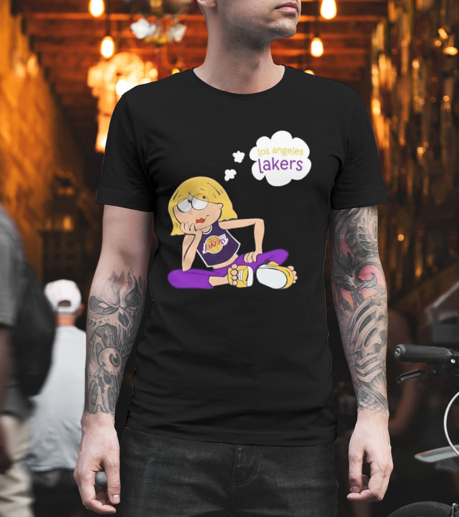 Los Angeles Lakers Cartoon Girl Daydreaming Thought Bubble T-Shirt