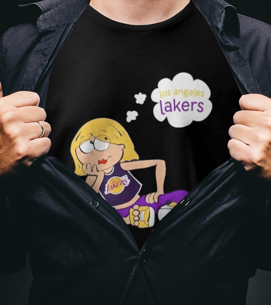 Los Angeles Lakers Cartoon Girl Daydreaming Thought Bubble T-Shirt