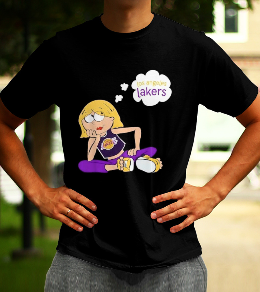 Los Angeles Lakers Cartoon Girl Daydreaming Thought Bubble T-Shirt