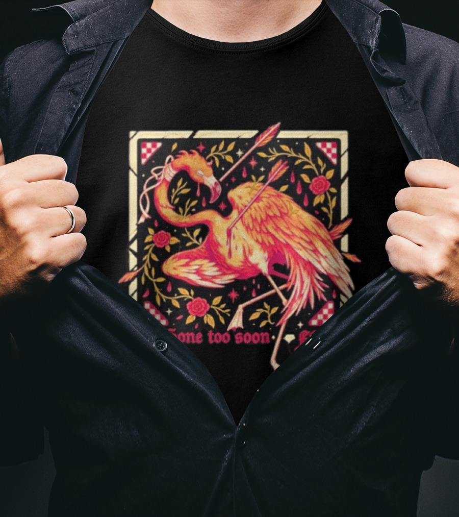 Flamingo Flim Flam Arrows Roses Gone Too Soon FF T-Shirt