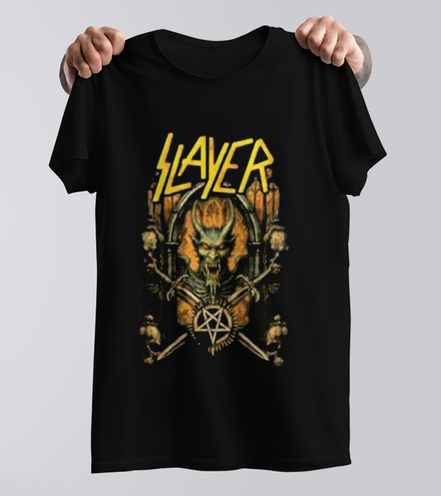 Slayer 2026 Festival Event Sick New World Gothic Skull Demon Pentagram T-Shirt