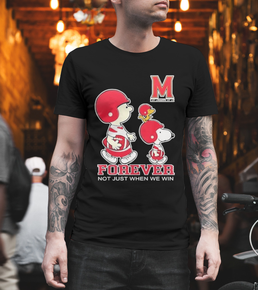 Charlie Brown And Snoopy Forever Loyalty Maryland Terrapins Fan T-Shirt