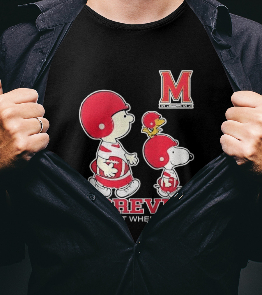 Charlie Brown And Snoopy Forever Loyalty Maryland Terrapins Fan T-Shirt