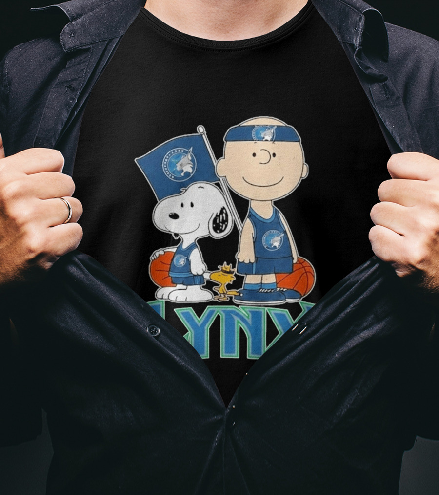 Minnesota Lynx Snoopy Charlie Brown WNBA Basketball Woodstock T-Shirt