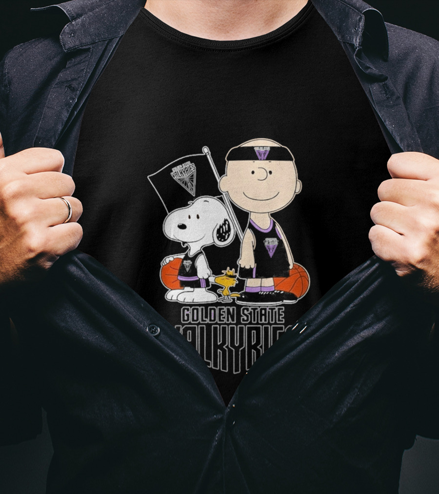 Golden State Valkyries Charlie Brown Snoopy WNBA Basketball T-Shirt