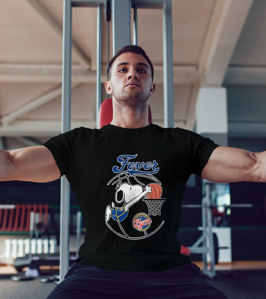 Snoopy Dunking Basketball Indiana Fever WNBA Peanuts T-Shirt