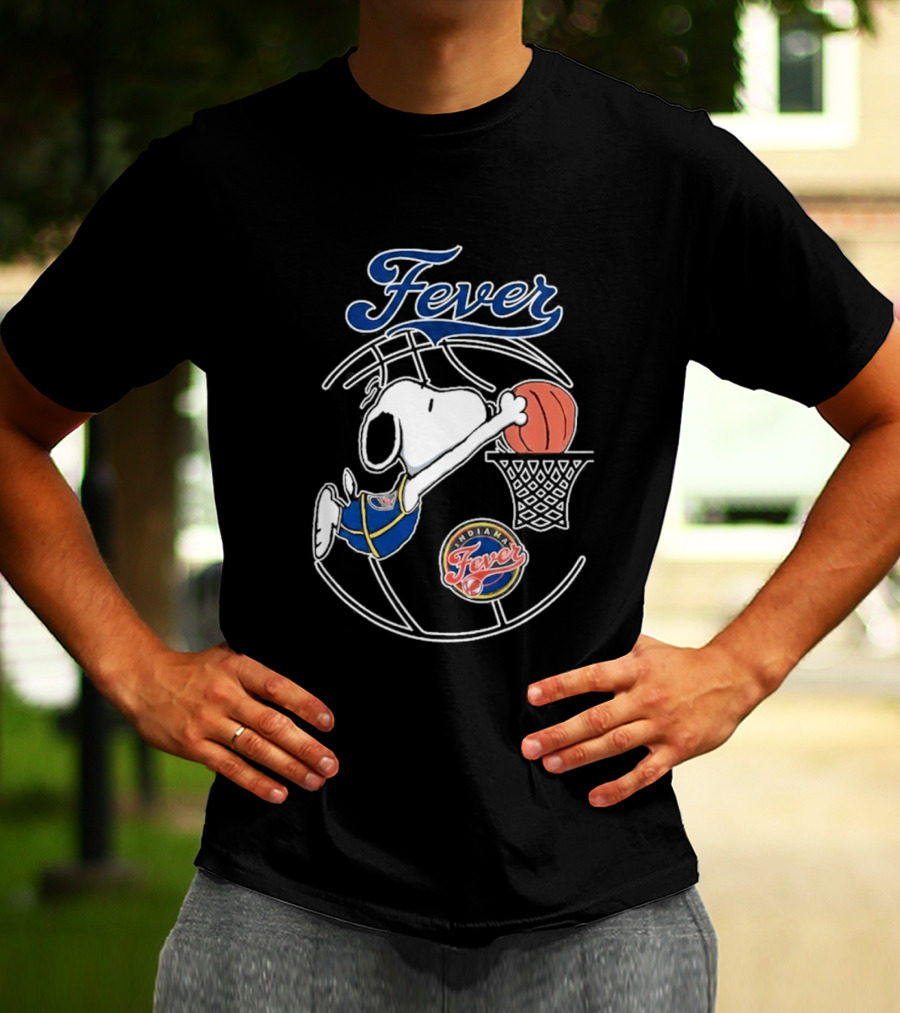 Snoopy Dunking Basketball Indiana Fever WNBA Peanuts T-Shirt