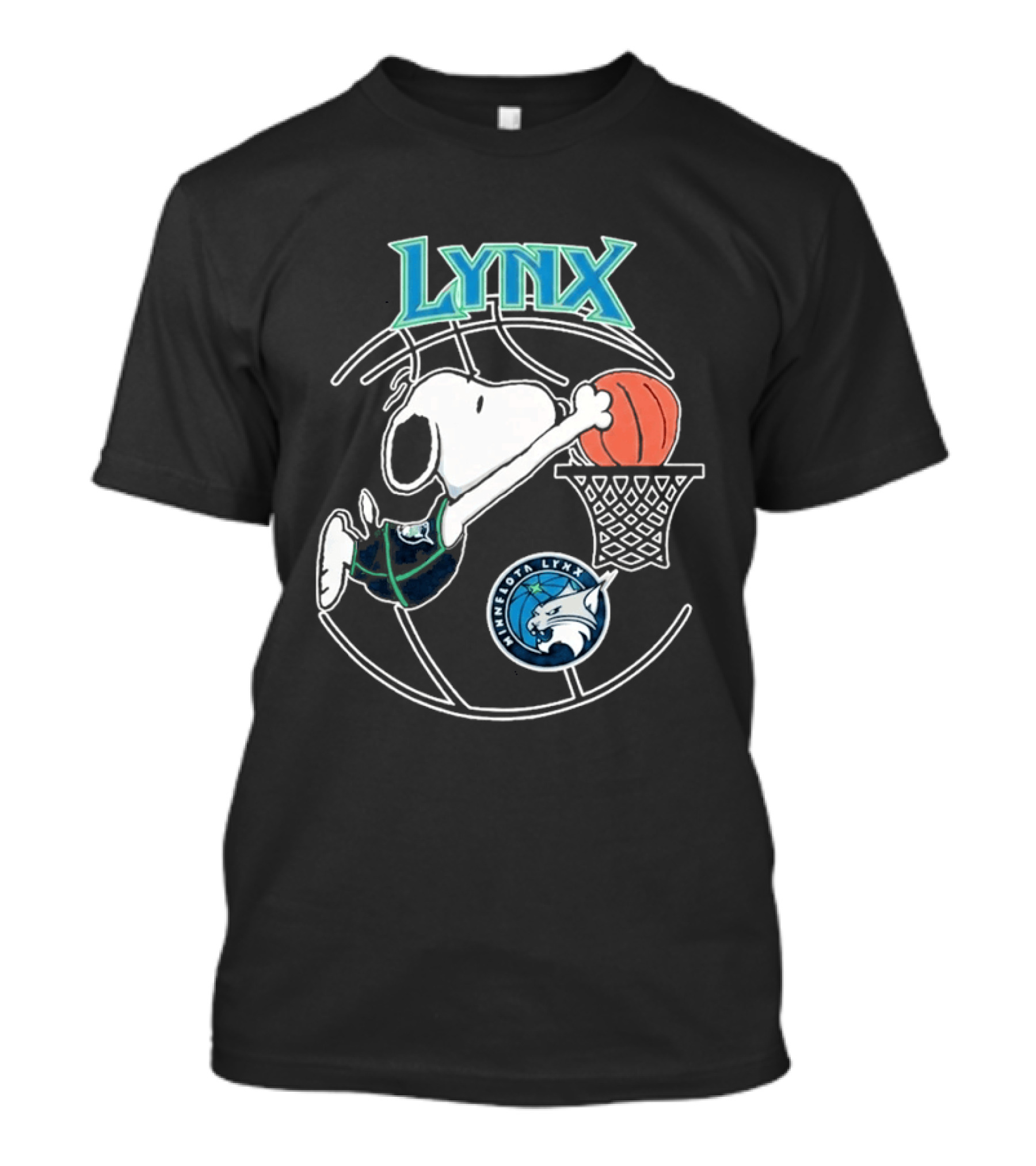 Snoopy Dunking Basketball Minnesota Lynx WNBA T-Shirt