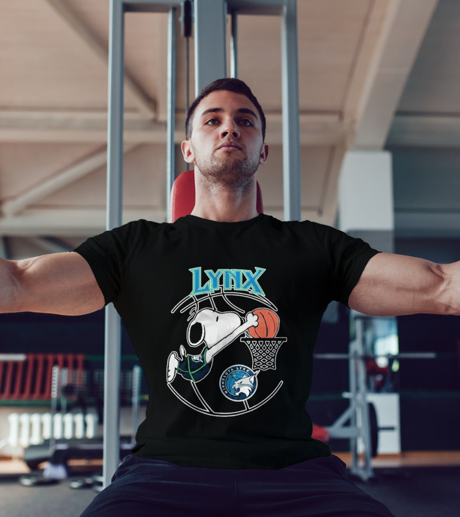 Snoopy Dunking Basketball Minnesota Lynx WNBA T-Shirt