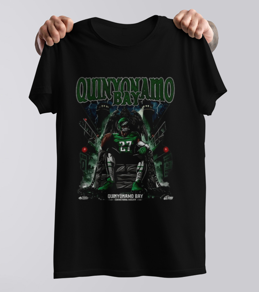 Quinyonamo Bay Philadelphia Eagles 27 Football Player Correctional Facility Mockup T-Shirt