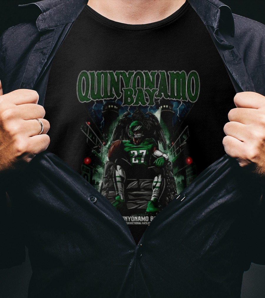 Quinyonamo Bay Philadelphia Eagles 27 Football Player Correctional Facility Mockup T-Shirt