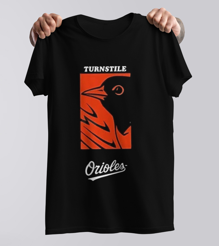 Turnstile Orioles Collaboration Bird Graphic Baltimore Team Merchandise T-Shirt