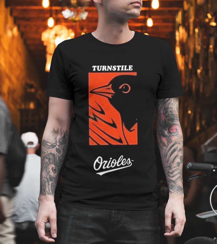 Turnstile Orioles Collaboration Bird Graphic Baltimore Team Merchandise T-Shirt