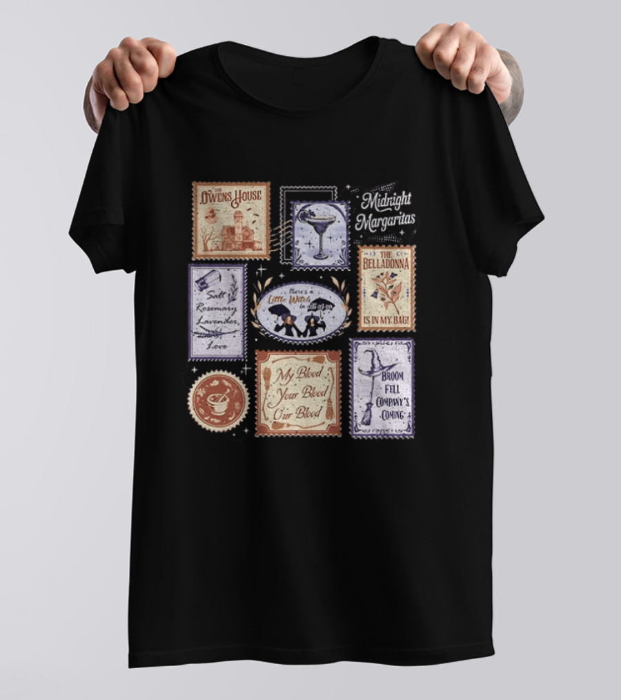 The Owens House Midnight Margaritas Salt Rosemary Lavender Spell Broom Fell Feels Like Little Witch Is In My Bag T-Shirt