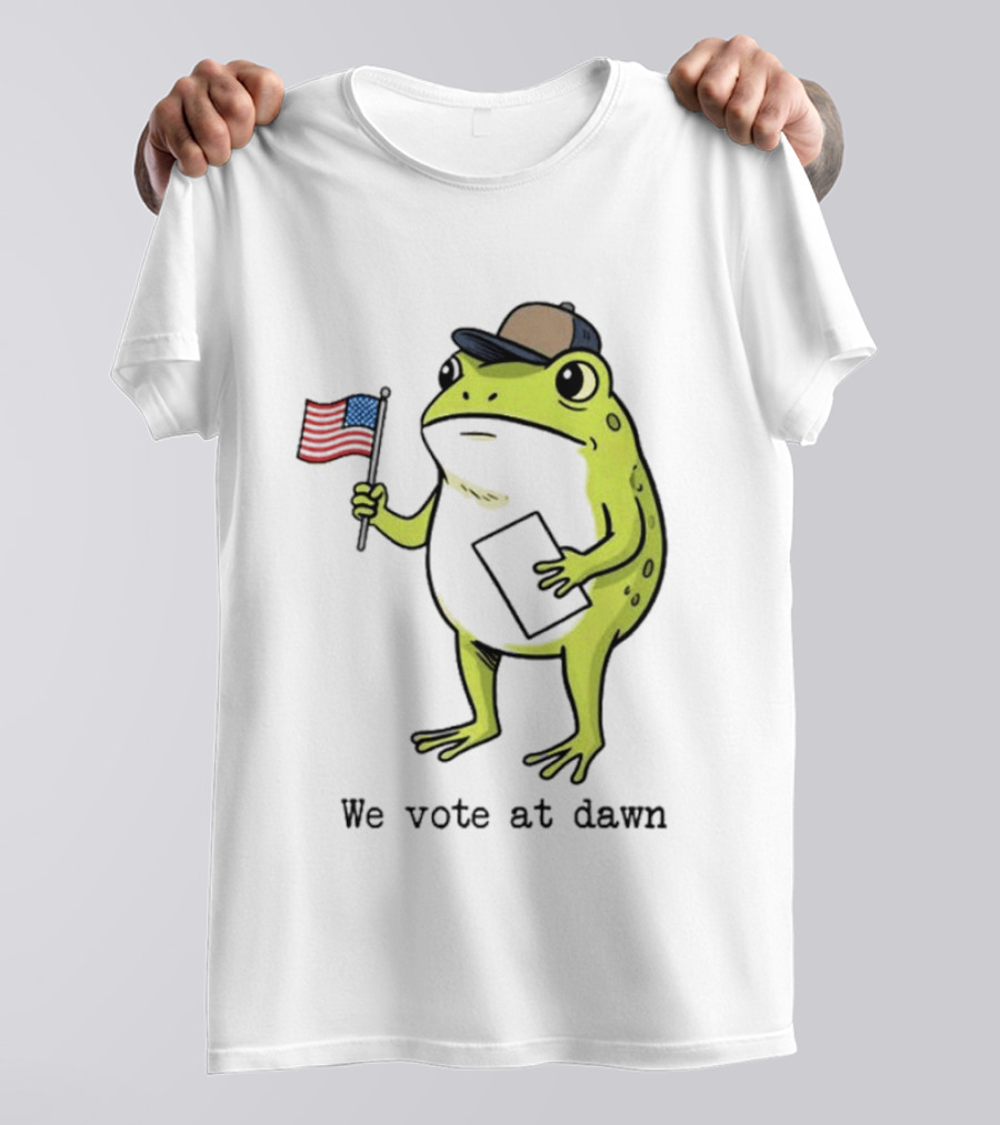 American Frog With Flag We Vote At Dawn T-Shirt