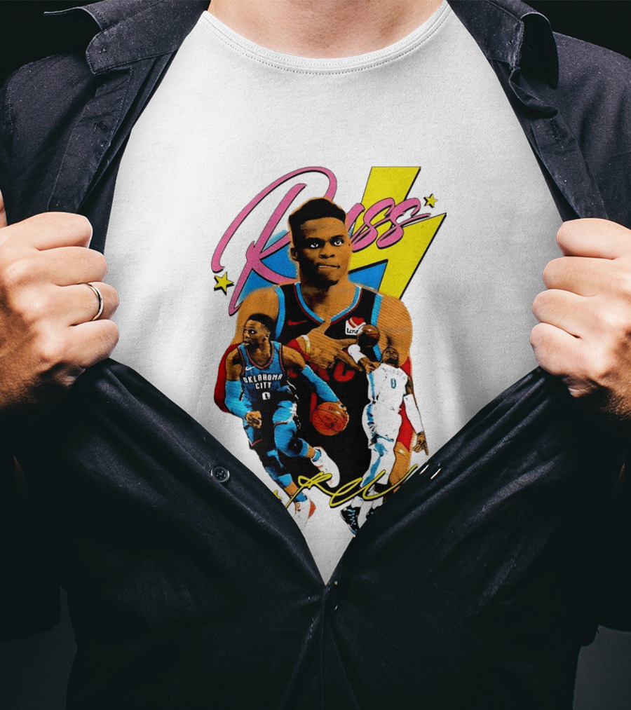 Russell Westbrook Oklahoma City Thunder NBA Russ Basketball Player Iconic Moments T-Shirt