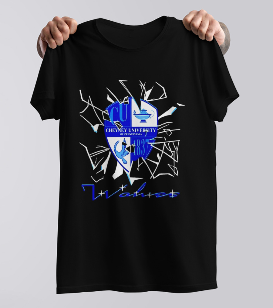 Cheyney University Pennsylvania 1837 Shattered Glass Wolves T-Shirt
