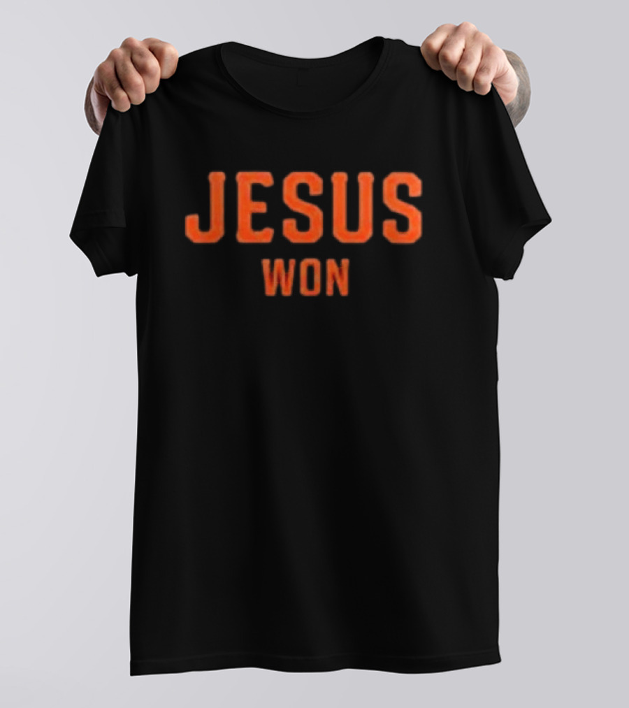 Giants Jesus Won San Francisco Orange Block Lettering T-Shirt