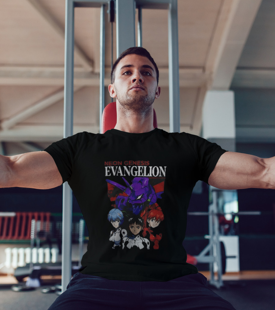 Neon Genesis Evangelion Rei Asuka Shinji With Unit 01 T-Shirt